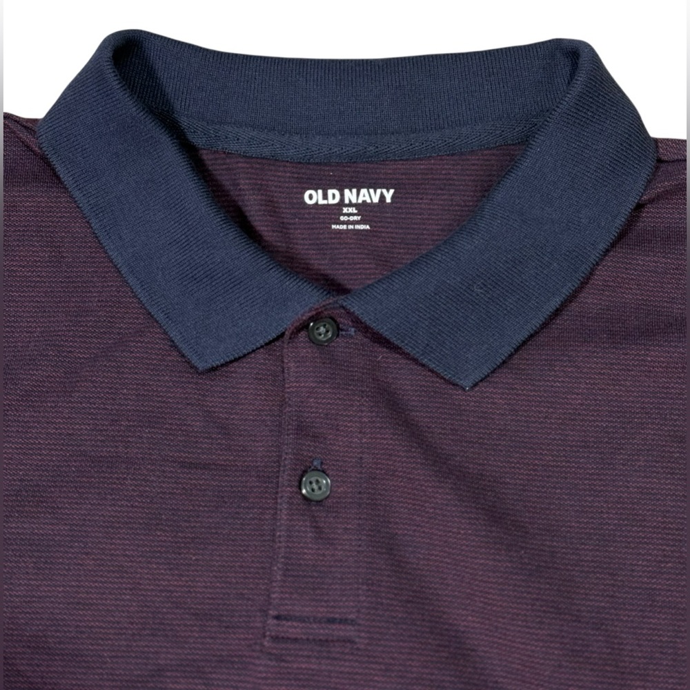 Old Navy Flex Polo Shirt Set of Two in Navy Blue & Pomegranate Berry Size XXL - Picture 6 of 10